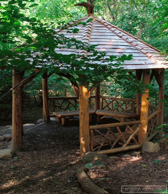 Arbor for summer cottage (forest style) - 1