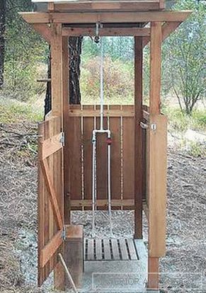Wooden shower to the country