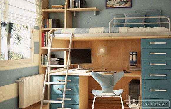 Bunk bed with desk - 4