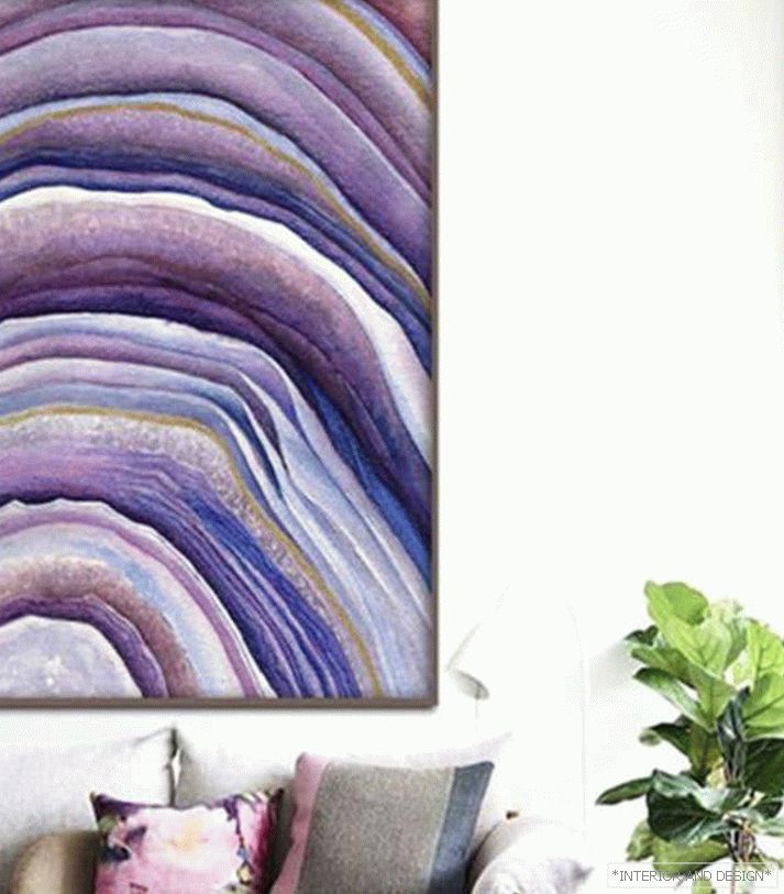 Agate wallpaper in the living room interior 2018 5