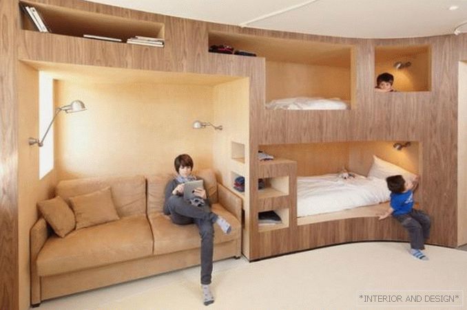 design of one-room apartment for a family with a child 1