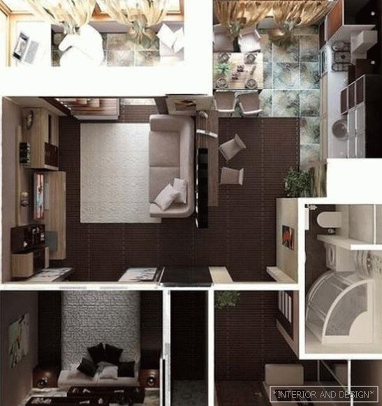 design project of one-room apartment 4