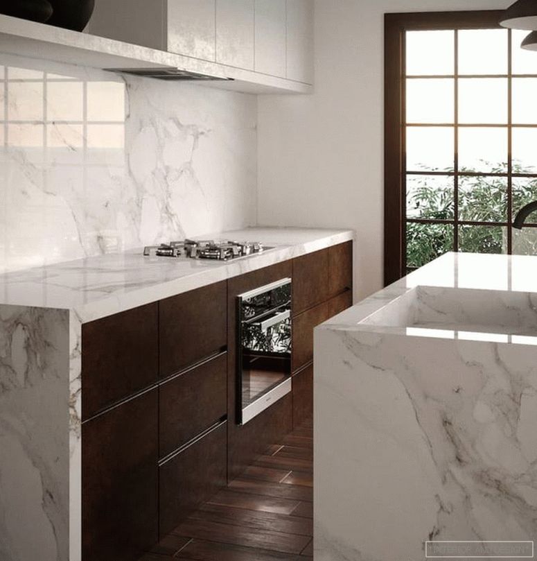 Marble in the interior of the kitchen 2018 3