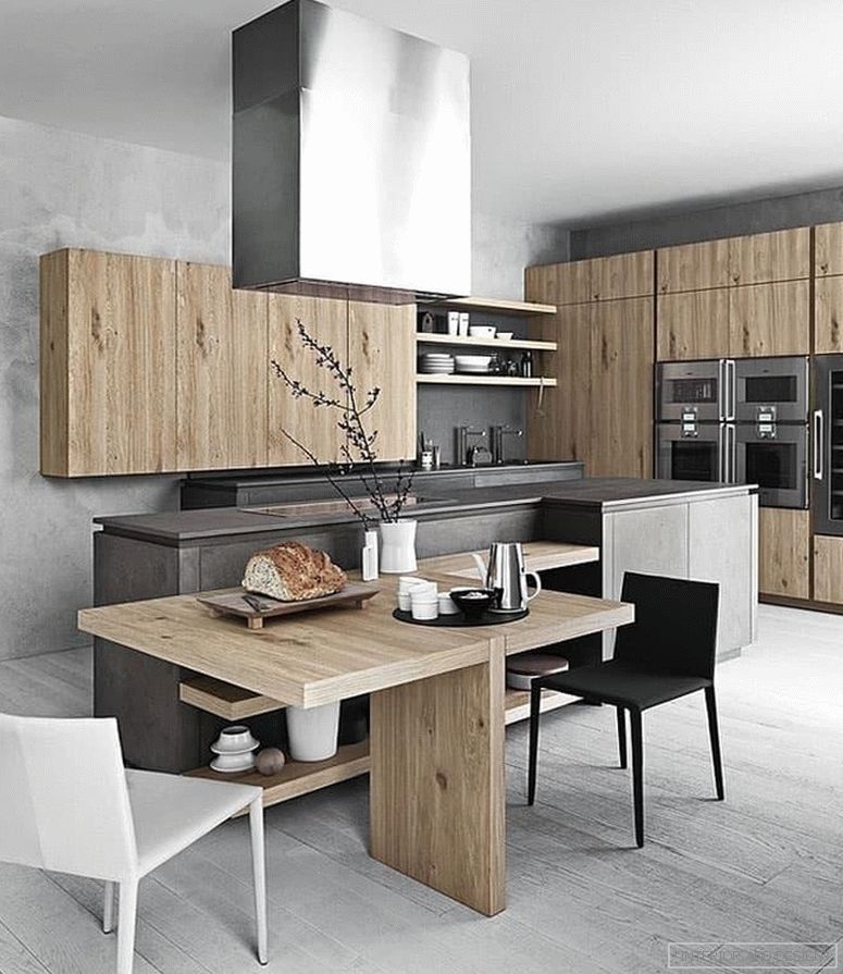 Kitchen with wood facades 5