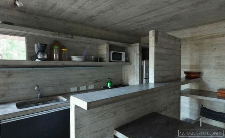 Concrete in kitchen interior 1