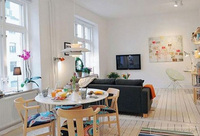 Photo design studio apartment in loft style