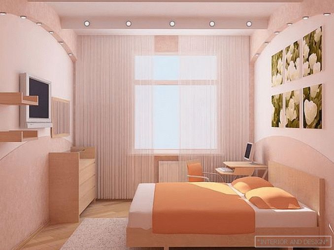 Photo of the design of a small bedroom