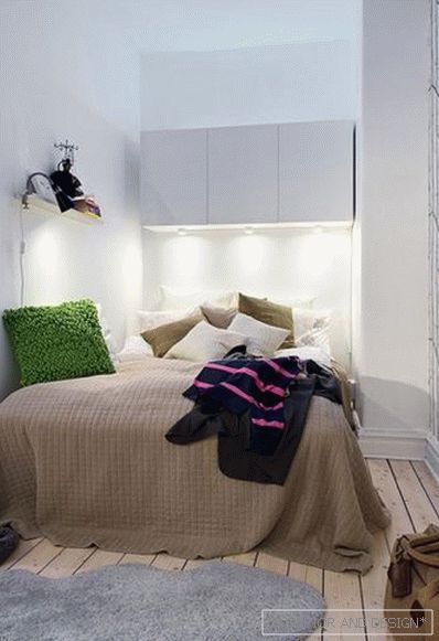 Design features of a small bedroom without windows 3