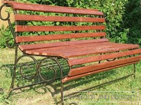 Bench from metal for giving