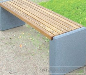 Bench with concrete supports