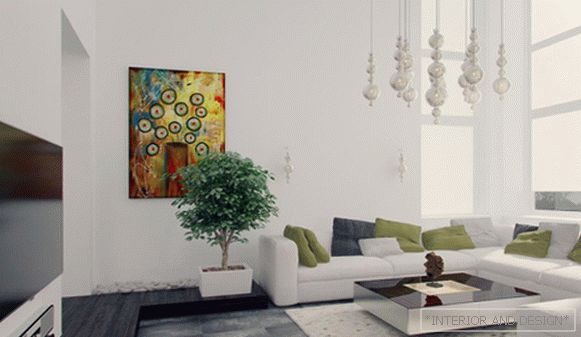 Living room in modern style (minimalist furniture) - 1