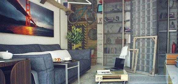 Living room in modern style (loft furniture) - 4
