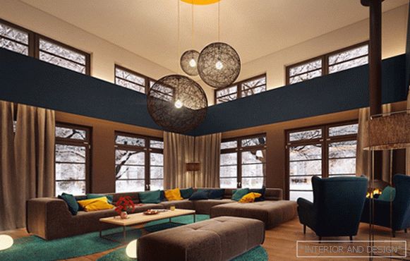 Living room in modern style (modern furniture) - 1