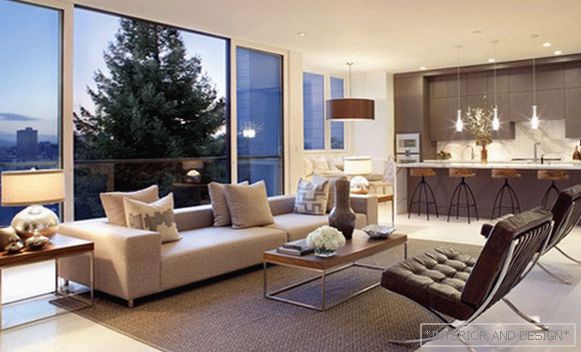 Living room in modern style (modern furniture) - 3