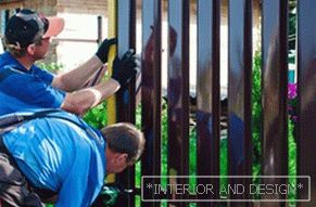 Installation of metal picket fence