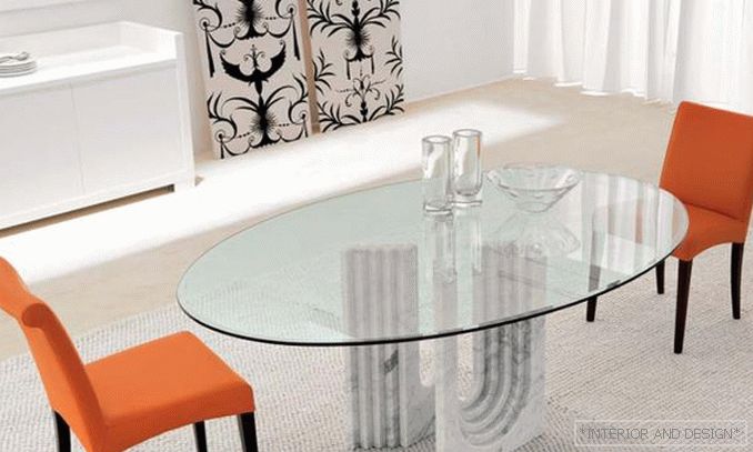 Oval-shaped dining table - 4