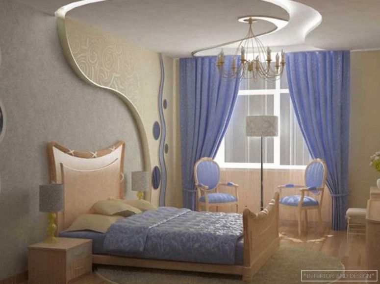 Plaster ceiling for bedroom 12-14 m 3