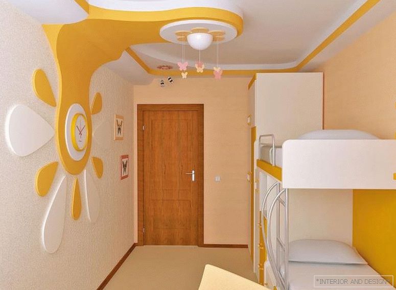 Design ceiling from gypsum plasterboard for nursery 7