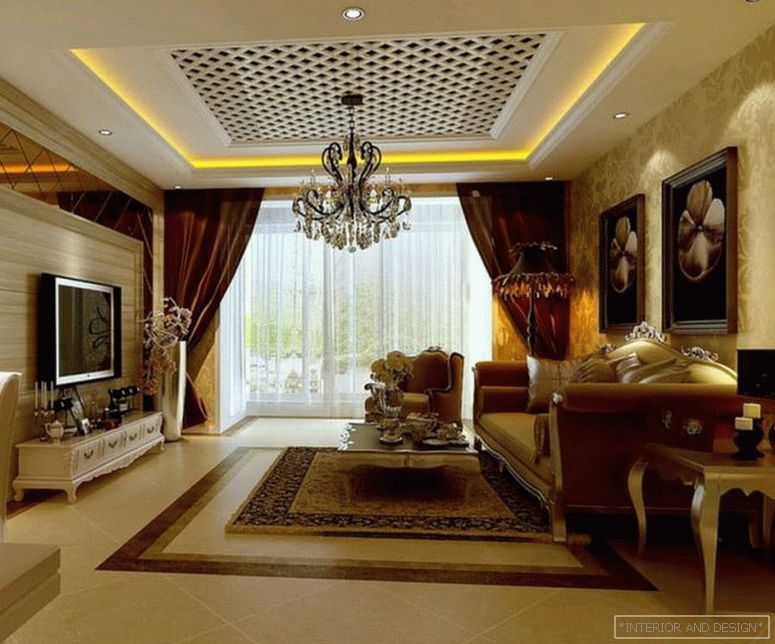 Plasterboard ceiling in living room 5