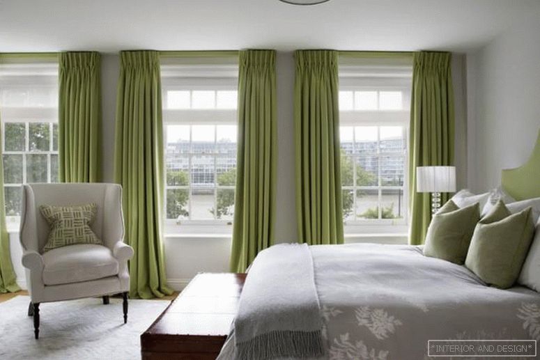 Green curtains для спальни 4